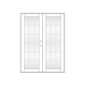 Sunshine 2001 Series Double French Door Colonial Style White Frame Clear Tint