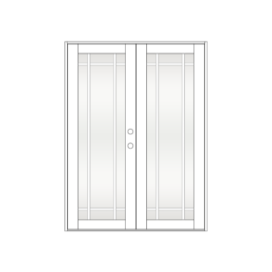 Sunshine 2001 Series Double French Door Brittany Style White Frame Clear Tint