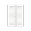 Sunshine 2001 Series Double French Door Full View White Frame Clear Tint