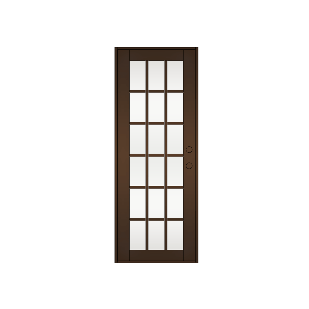 Sunshine 2001 Series Single French Door Colonial Bronze Frame Clear Tint