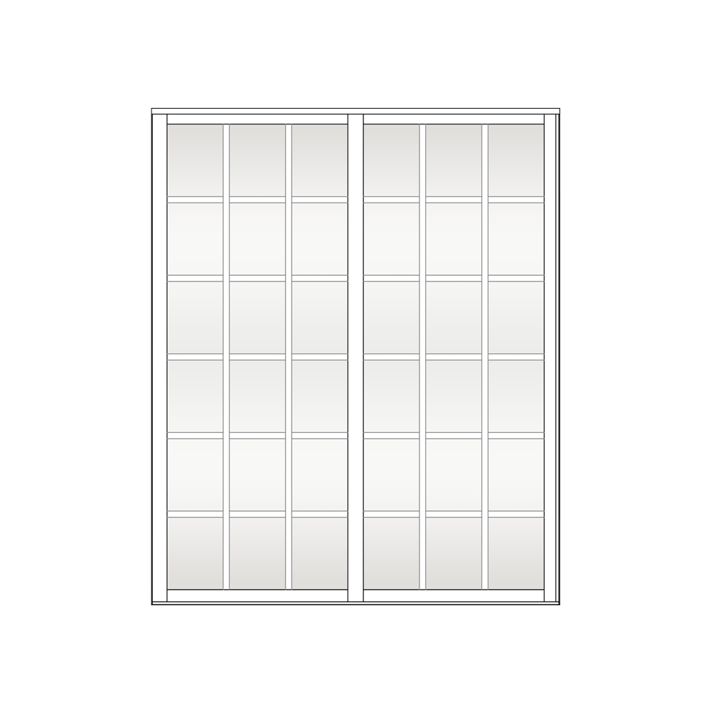 Sunshine 2009 Series Sliding Glass Door OX XO XX Colonial Style White Frame Clear Tint
