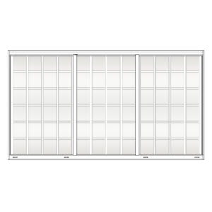 Sunshine 1650 Series Triple Horizontal Roller Window Colonial Style White Frame Clear Tint