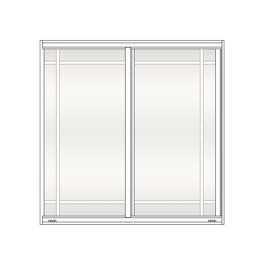Sunshine 1650 Series Horizontal Roller Window Brittany Style White Frame Clear Tint