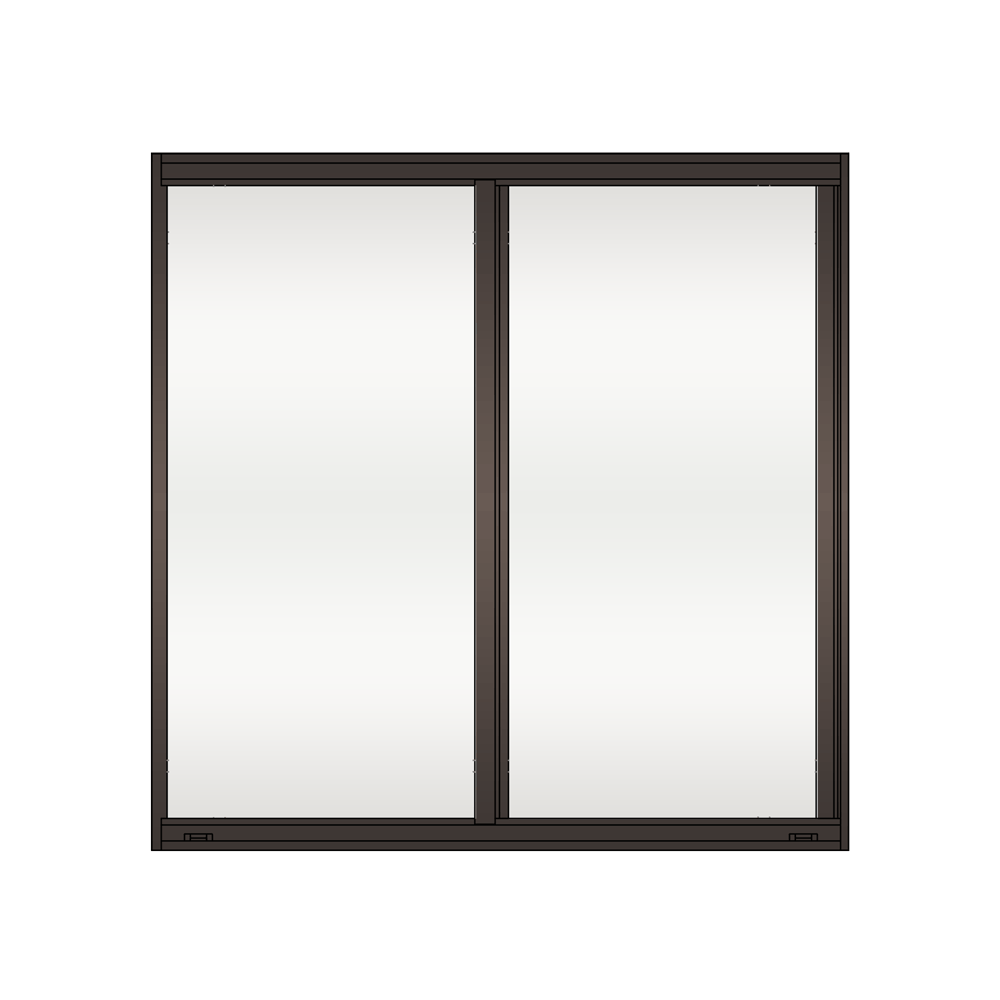 Sunshine 1650 Series Horizontal Roller Window Full View Style Bronze Frame Clear Tint