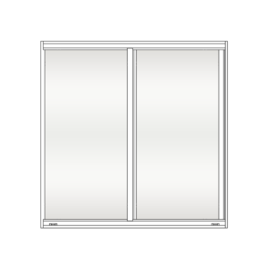 Sunshine 1650 Series Horizontal Roller Window Full View Style White Frame Clear Tint