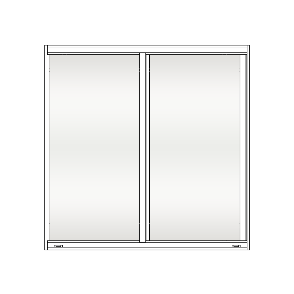 Sunshine 1650 Series Horizontal Roller Window Full View Style White Frame Clear Tint