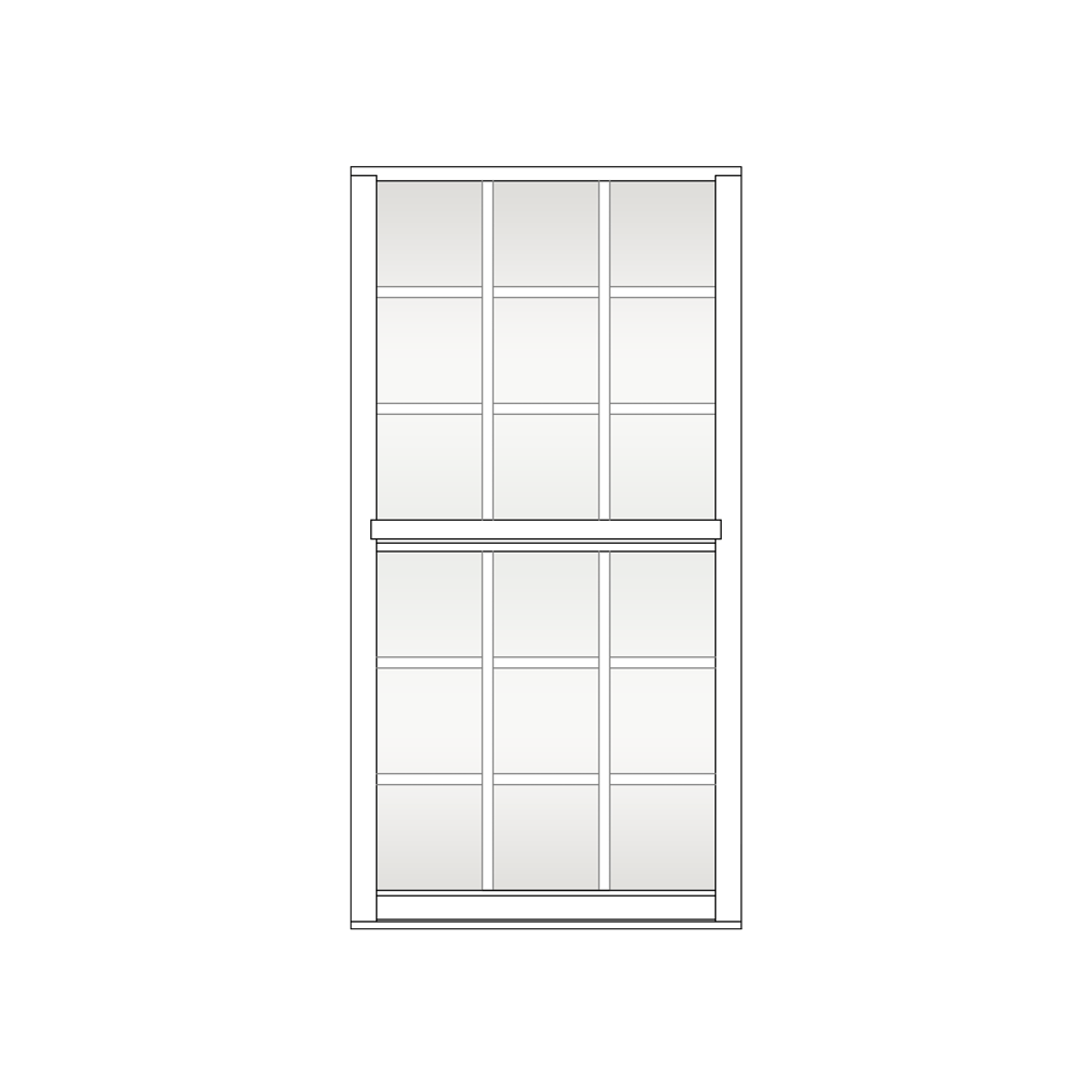 Sunshine 2000 Series Single Hung Window Colonial Style White Frame Clear Tint