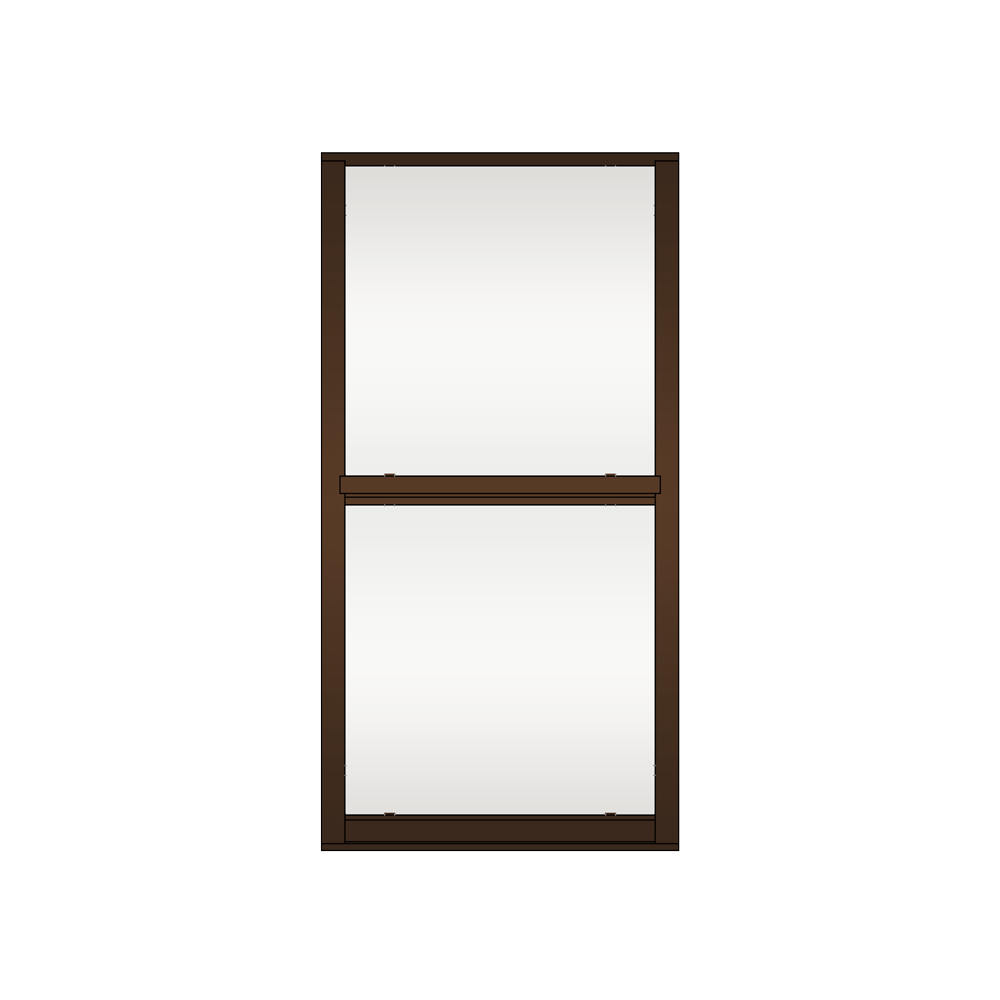 Sunshine 2000 Series Single Hung Window Full View Style Bronze Frame Clear Tint