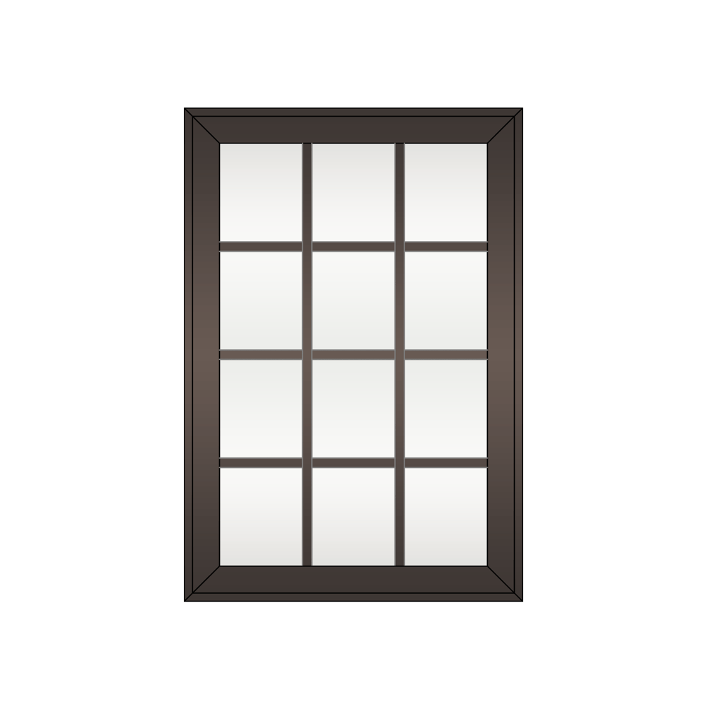 Sunshine 2900 Series Casement Window Colonial Style Bronze Frame Clear Tint