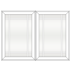 Sunshine 2900 Series Double Casement Window Brittany Style White Frame Clear Tint