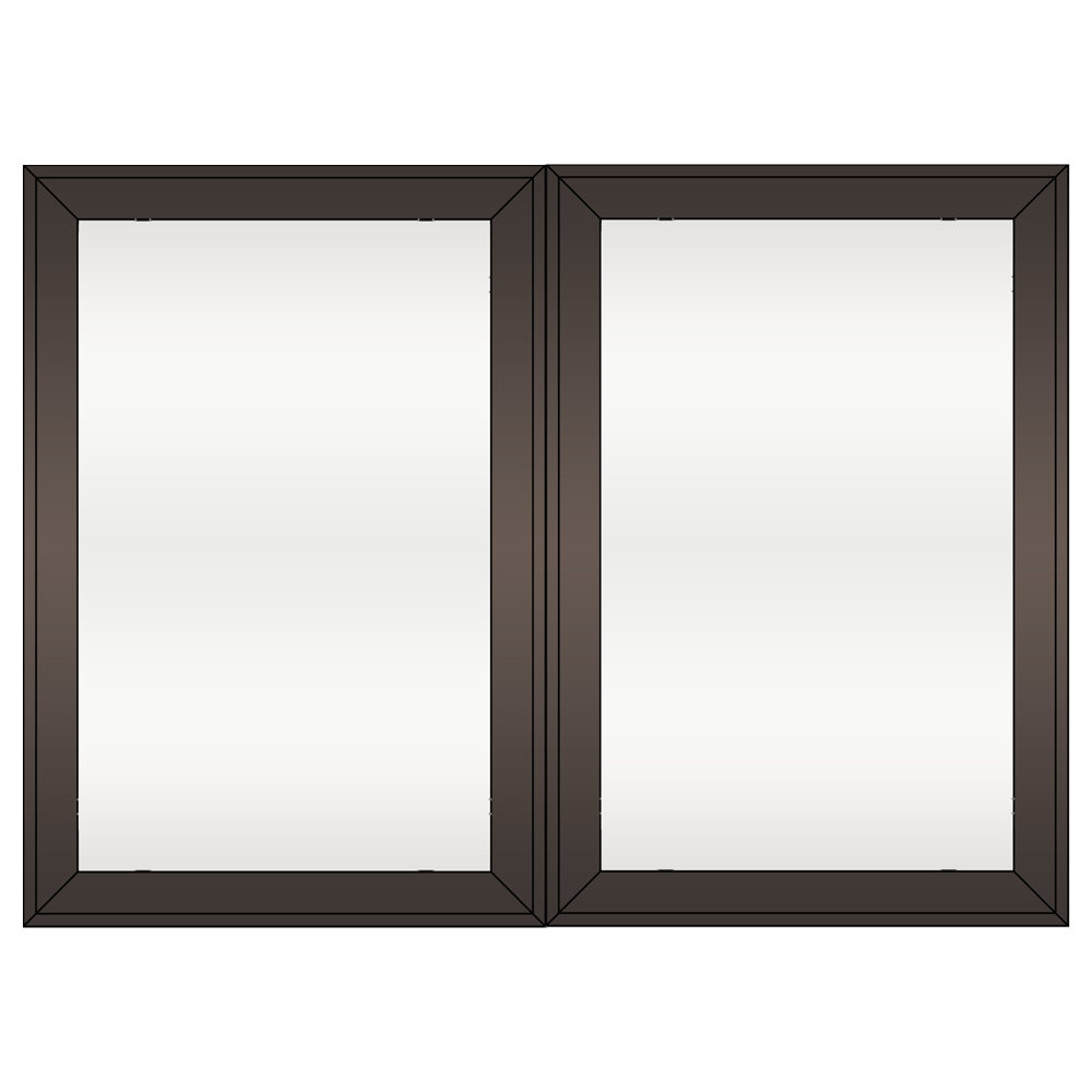 Sunshine 2900 Series Double Casement Window Full View Style Bronze Frame Clear Tint