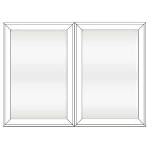 Sunshine 2900 Series Double Casement Window Full View Style White Frame Clear Tint